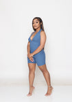 Halter Romper ( Blue Shorts Romper)